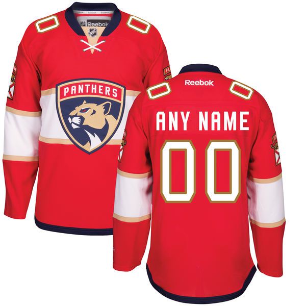 Men Florida Panthers Reebok Red Home Premier Custom NHL Jersey->customized nhl jersey->Custom Jersey